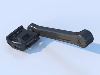 Black Mechanical Handle And Connector Parts With Smooth Surface Structure 3d model