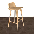 Nordic Bar Chair High Stool 3d model