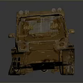 Rusty Vintage Truck Model With Weathered Brown Exterior And Detailed Wheels