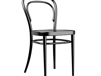 Sleek Black Modern Leisure Chair With Curved Backrest And Thin Metal Legs Design 3d model