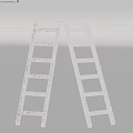 Two Wooden Ladders Leaning Together Against Light Background For Household Use