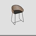 Modern Leisure Chair With Rattan Back And Black Metal Frame Seat