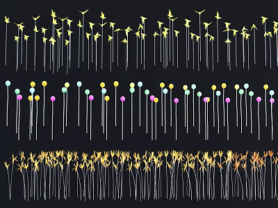 Outdoor Decorative Lights Multiple Modern Designs with Yellow and Colorful LED for Garden and Yard 3d model