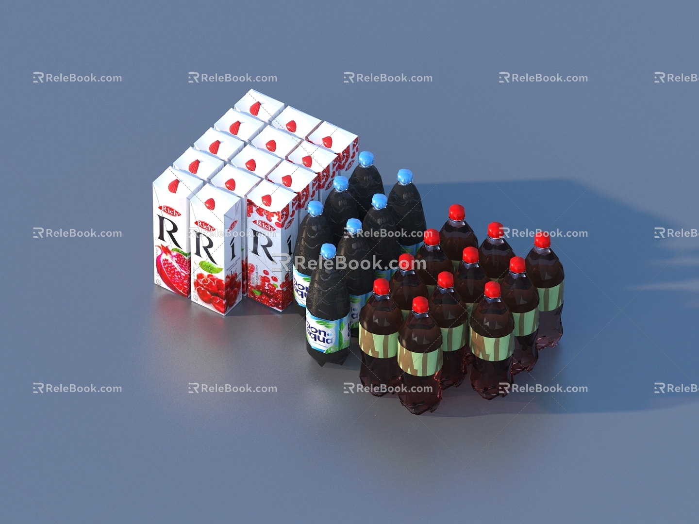 Milk packaging box for drinks 3d model