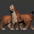 3D Rendered Fierce Orange Spotted Big Cat Model With Open Mouth