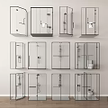 Minimalist Shower Shower Partition Shower Towel Rack Bathroom Hardware 3d model