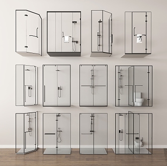 Minimalist Shower Partition Shower Towel Rack Bathroom Hardware 3d model