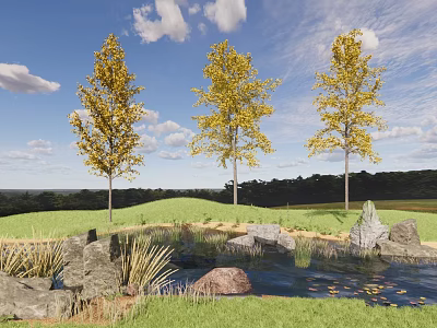 Autumn Leaf Tree Yellow Ginkgo Tree Yellow Leaf Tree Color Tree 3d model