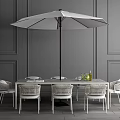Outdoor Table with Colorful Umbrella and Modern Chairs for Patio Use