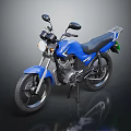 Blue Commuter Motorcycle with Black Seat Rear Rack Simple Design for Practical Daily Use