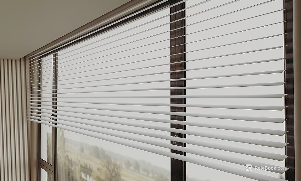 White Window Blinds Design For Modern Home Interior With Soft Natural Light 3d model 
