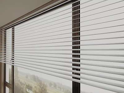 White Window Blinds Design For Modern Home Interior With Soft Natural Light 3d model