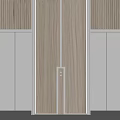 Modern Elevator Design With Wooden Panels Metal Frames Double Doors And Control Panel 3d model