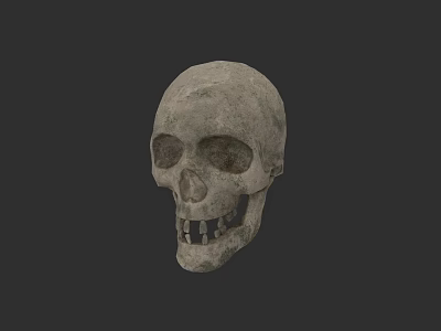 Handcrafted Realistic Human Skull Stone Sculpture Carving With Detailed Texture 3d model