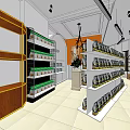 Modern Mall Store Interior With Shelves Displaying Goods Decorative Cabinets And Tile Floor