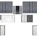 Modern Scenic Feature Wall with Lush Bamboo Backdrop and Geometric Stone Panels
