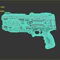 Futuristic Sci Fi Gun Design With Metallic Structure And Blue Glowing Details