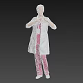 Female Doctor In White Lab Coat And Pink Scrubs Making Heart Gesture
