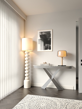 Modern Entrance Cabinet Side Cabinet Entrance Floor Lamp 3d model