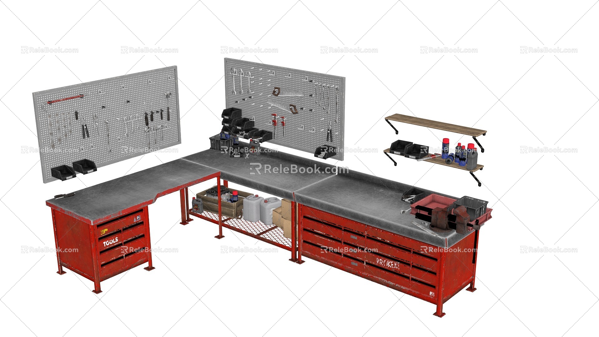 Workbench repair shop car maintenance car maintenance oil console hardware tools 2016130148 3d model