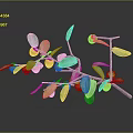 Persimmon tree fruit 3d model