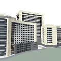 Modern Commercial Building Design With Glass Facade And Multi Storey Structure 3d model