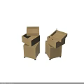 Wooden Storage Boxes With Wheels And Stackable Drawers For Home Organization 3d model