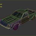Vintage Gray And Brown Pickup Truck With Single Cab Truck Bed Shiny Exterior