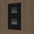 Modern Kitchen With Stainless Steel Built in Oven And Wooden Cabinets
