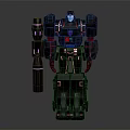 Black Robot Character With Purple Red Details And Mechanical Armor Structure 3d model