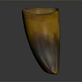 Handcrafted Horn Vessel With Natural Brown Yellow Texture And Functional Design