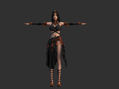 Ancient Characters Ancient Style Woman Black Skirt Royal Sister Little Sister Martial Arts Beauty 3d model