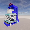Industrial Mobile Equipment With Blue Frame White Container And Purple Top Component 3d model