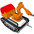 Unmanned fire-fighting robot 3d model