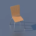 Modern Single Chair With Wooden Seat Backrest And Metal Legs