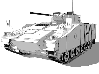 Modern Military Main Battle Tank with Turret Cannon Tracks and Armor Features 3d model