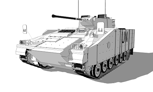 modern tank armored vehicle 3d model