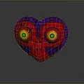 Heart Shaped Owl Decoration With Purple Red Body And Yellow Red Eyes
