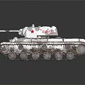 Military Armored Tank With White Camouflage Paint Red Star And Number 7618
