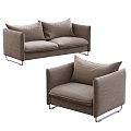 luonto double sofa single sofa 3d model