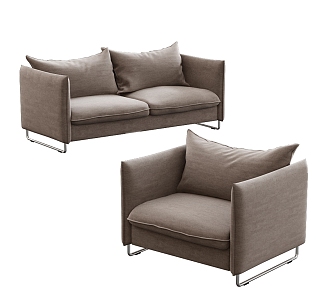 luonto double sofa single sofa 3d model