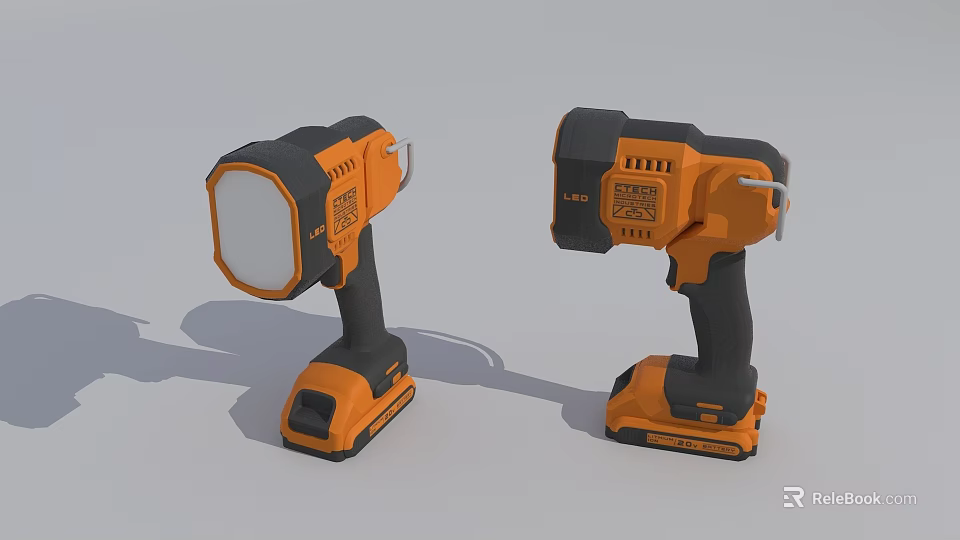 Handheld Orange And Black Cordless Power Drills For Professional Hardware Tools 3d model