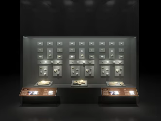 Modern Display Cabinet Stone Along Wall Cabinet 3d model