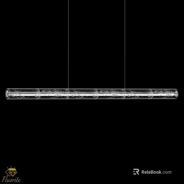 Modern Linear Crystal Chandelier with Transparent Acrylic Design for Dining Room 3d model 