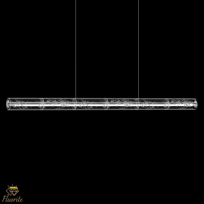 Modern Linear Crystal Chandelier with Transparent Acrylic Design for Dining Room 3d model
