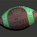 Vibrant Red Green Football With National Football League Text And Star Patterns