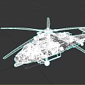 Black Military Helicopter 3D Model With Detailed Rotors And Fuselage Design