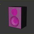 Black Computer Speaker With Dual Speakers Striped Surface And Glossy Finish Reflective Base