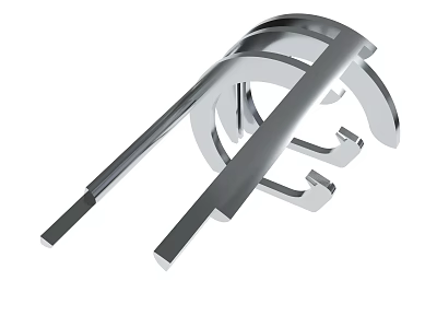3D Rendered Abstract Metallic Sculpture With Modern Geometric Artistic Elements 3d model