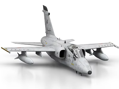 Tactical Gray Fighter Jet Model With Cockpit And Wing Weapon Mounts 3d model